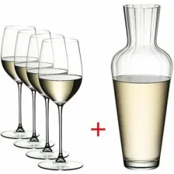 RIEDEL Weissweinglas 5er Set VERITAS Riesling/Zinfandel und Dekanter