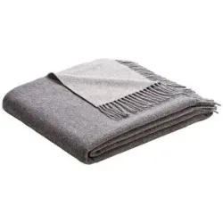 BIEDERLACK Kaschmir Wohndecke - Plaid 130x170cm grau baby