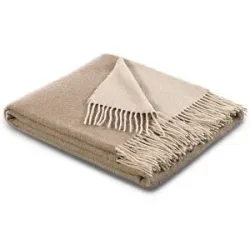BIEDERLACK Kaschmir Wohndecke - Plaid 130x170cm beige