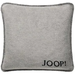 JOOP! Kissenhülle Uni Doubleface 50x50cm (Ash-Anthrazit) grau