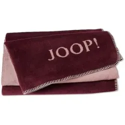 JOOP! Wohndecke - Plaid 150x200cm Uni Doubleface Rouge-Nude dunkelrot baby