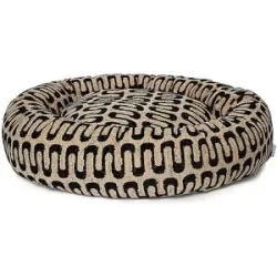 DOGGUO Hundebett ROUND RETRO-WAVE schwarz   M Damen