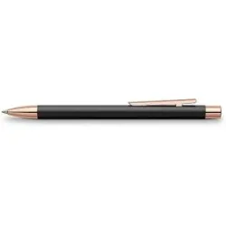 FABER-CASTELL Neo Slim Metall Kugelschreiber schwarz mit rosegold  schwarz baby