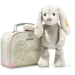 STEIFF Hoppie Hase im Koffer hellgrau