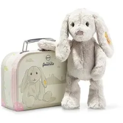 STEIFF Hoppie Hase im Koffer hellgrau