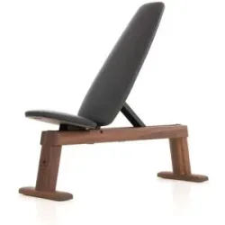 NOHRD WeightBench Hantelbank Nussbaum Kunstleder schwarz