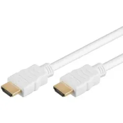 Goobay HDMI-Kabel weiß - 1.4 - High Speed - Geeignet für 4K Ultra HD 2160p und 3D-Darstellung - Verfügt über Ethernet - 1,5 Meter - Kurzes HDMI-Kabel - Weiß