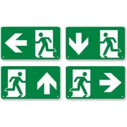 HOFTRONIC Fluchtwegaufkleber-Set für Tumu Notbeleuchtung - Wegbeschreibung oben/unten/links/rechts