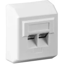 Goobay RJ45 CAT-5e Universal Aufputz Netwerkdose (AP) - Datendose - Geschirmt - Inkl. Aufputzmontage-Rahmen - 10 Gigabit Ethernet Netzwerk - Weiß