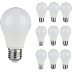V-TAC 10er Set E27 LED Lampe - 9W 806lm - 3000K warmweiß - Ersetzt 60 Watt - E27 Fassung - A58 - Große Fassung
