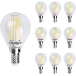 HOFTRONIC 10x E14 LED Glühlampe - 4W 470lm - 2700K warmweiß - Ersetzt 40 Watt - Tropfen P45