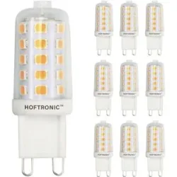 HOFTRONIC 10x G9 LED Lampe - 3W 300lm - 4000K neutralweiß - 230V - Ersetzt 30 Watt - G9 Fassung - Stiftlampe - Stiftsockellampe