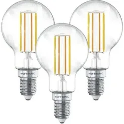 HOFTRONIC 3er Set Smart WiFi LED-Glühlampe - E14 Fassung - 4,9 W 470 lm - P45 - E14 Fassung - Silberfassung - 1800-3000 K dimmbar - Smart Lampe