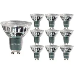 HOFTRONIC 10er Set GU10 LED Dimmbar - 4W 345lm - 4000K neutralweiß - Glas - Ersetzt 50W - GU10 Fassung - LED Reflektor - Universalfassung
