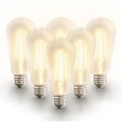 HOFTRONIC SMART 6er-set Smart Glühlampe - ST64 Edison-Glühbirne - E27 - 7W 806lm - CCT White Ambiance - Wifi & Bluetooth - Google Home, Amazon Alexa und Siri - LED-Glühbirne