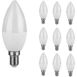 V-TAC 10x E14 LED Birne - 4,5 Watt 470 Lumen - 6500K tageslichtweiß - Ersetzt 40 Watt - E14 Sockel - Kerzenlampe - Kleiner Sockel