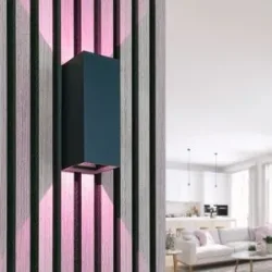 HOFTRONIC Miles S Smart Wandleuchte - RGBWW - WiFi + Bluetooth - IP65 Wasserdicht - 10 Watt 800 Lumen - Up & Down