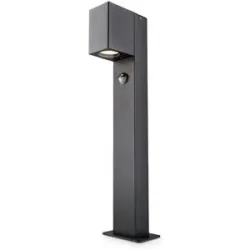 HOFTRONIC Marion LED-Sockellampe für den Außenbereich Schwarz - 50 cm - Bewegungsmelder - Wegbeleuchtung - GU10-Fassung - Max. 7W - IP65 Wasserdicht
