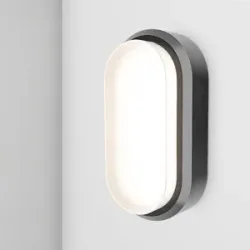 HOFTRONIC C-Series - LED Kellerlampe - Ovalleuchte - Deckenleuchte - Feuchtraumleuchte Wandleuchte - Schwarz - IP54 - 18W 1830lm - 4000K neutralweiß licht - für den Innen- und Außenbereich