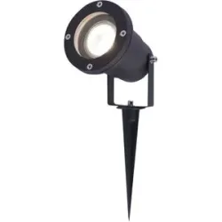 HOFTRONIC LED Gartenstrahler mit Erdspieß - 4 Watt 345 Lumen - Dimmbar - Schwenkbar - 4000K neutralweiß - GU10 - IP64 Wasserdicht - Schwarz - Erdspießstrahler