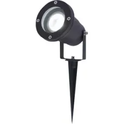HOFTRONIC LED Gartenstrahler mit Erdspieß - 4 Watt 345 Lumen - Dimmbar - Schwenkbar - 6500K tageslichtweiß - GU10 Fassung - IP64 Wasserdicht - Schwarz - Erdspießstrahler