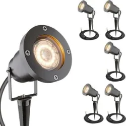 HOFTRONIC Sydney - 6x Gartenstrahler XL - Aluminium - Schwarz - IP65 wasserdicht - Geeignet für GU10 Strahler - 20 Watt - 3 Jahre Garantie