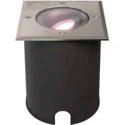 HOFTRONIC SMART Cody - Smart LED Bodeneinbaustrahler - IP67 wasserdicht - 5,5 Watt 345 Lumen - Schwenkbar - Befahrbar - Quadratisch - Wifi + Bluetooth - RGBWW - GU10 - Kompatibel mit Google Home, Amazon Alexa und Siri - Edelstahl
