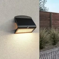 HOFTRONIC Rhodes LED Solar Wandleuchte mit Bewegungsmelder 2 Leuchtmodi 104 LEDS 3000K Warmweiß