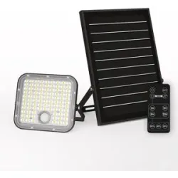 HOFTRONIC Vega LED Solar Wandleuchte Außen mit Bewegungsmelder - Inkl. Dämmerungssensor - Separates Solarpanel - Flutlicht, Breitstrahl - IP65 Wasserdicht - 180 LEDs - 30 Watt - 2800-6500K - Warmweißes Licht - Tageslichtweißes Licht - 4800 Lumen 