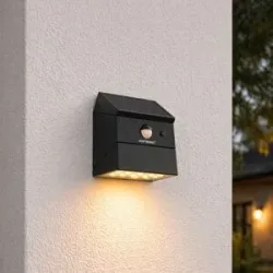 HOFTRONIC Cubos Solar-LED-Wandleuchte - 2,5 W, 300 lm - 2700 K/4000 K/6000 K - IP65 - Schwarz - Downlight