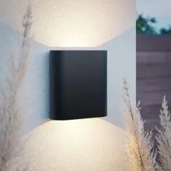 HOFTRONIC Vonia LED-Wandleuchte - 3000K warmweiß - 11 Watt - Up & Down-Licht - IP65 für drinnen und draußen - Doppelseitige Wandleuchte - Schwarz