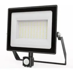 HOFTRONIC Stratos - LED Fluter mit Bewegungsmelder - 100 Watt 8700 Lumen - 4000K Neutralweißes Licht - IP65 Wasserdicht - 15cm Kabel