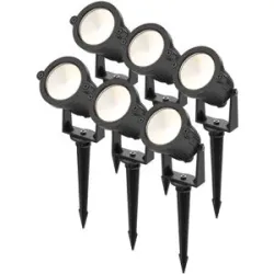 HOFTRONIC Set mit 6 Piton LED-Strahler - 4,9 W, 425 lm - schwenkbar - 20.000 Betriebsstunden - 3000 K warmweiß - IP65 wasserdicht - schwarz