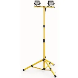 HOFTRONIC LED-Baustrahler - Mit Stativ - 6500 K - 2x20 W - 2000 lm - Verstellbar und neigbar - Schutzart IP65 - 25.000 Betriebsstunden - 2 Jahre Garantie