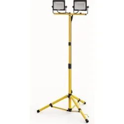 HOFTRONIC LED-Baustrahler - Mit Stativ - 6500 K - 2x50 W - 5000 lm - Verstellbar und neigbar - Schutzart IP65 - 25.000 Betriebsstunden - 2 Jahre Garantie