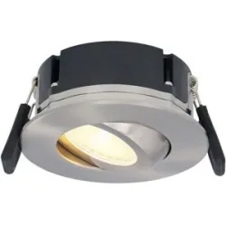 HOFTRONIC Napels LED Einbaustrahler Ultra Flach (39mm) - 360° schwenkbar - 8W 570 Lumen - Dimmbar - IP65 Wasserdicht für Bad, Innen und Außen - Edelstahl