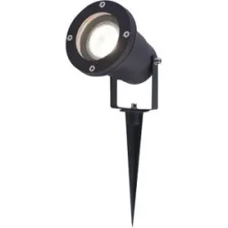 HOFTRONIC Sydney LED Gartenstrahler mit Erdspieß - Dimmbar - Schwenkbar - GU10 4 Watt 345 Lumen - 4000K neutralweiß - IP64 Wasserdicht - Schwarz- Erdspießstrahler
