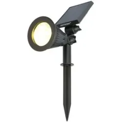 HOFTRONIC Bend PIR Solar Gartenleuchte mit Erdspieß - Bewegungsmelder und Dämmerungsschalter - 3000K warmweiß - 2 Lichtmodi - 300lm - 6-9 Stunden Brenndauer - IP65 wasserdicht