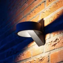 HOFTRONIC Muta LED Wandleuchte modern - 6W 665lm - IP54 Wasserdicht - 3000K warmweiß - Dimmbar - Innen und Außen - Schwarz - Außenleuchte