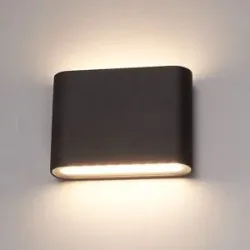 HOFTRONIC Dallas S LED Wandleuchte Schwarz - 6W 360lm - IP54 Wasserdicht - 3000K warmweiß - Dimmbar - Innen und außen - Up & Down Licht - Modern - Außenleuchte