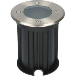 HOFTRONIC Maisy LED Bodeneinbaustrahler außen - Ø12cm - Rund - Edelstahl - GU10 Fassung - IP67 - Bodenstrahler - Einfahrt