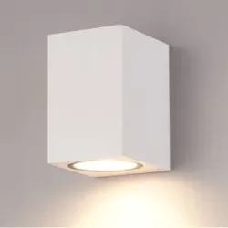 HOFTRONIC Marion LED Wandleuchte - 4W 345lm - IP65 Wasserdicht - GU10 austauschbare Leuchtmittel - 2700K warmweiß - Dimmbar - Downlight - Innen- und Außenbereich - Weiß