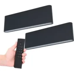 HOFTRONIC 2er-Set LED-Wandleuchten Dallas XL - Schwarz - 3000K warmweiß - 24 Watt 2480 Lumen - IP54 Wasserdicht - Up & Down Licht - Inkl. Dimmer mit Fernbedienung - Innen & Außen
