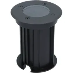HOFTRONIC Maisy LED Bodeneinbaustrahler außen - Ø12cm - Dimmbar - GU10 Fassung - Rund - Bodenstrahler - Einfahrt - Schwarz - IP67 wasserdicht