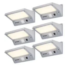 HOFTRONIC 6x Burley - LED Solar-Wandleuchte mit Bewegungssensor und Dämmerungsschalter - 3 Lichtmodi - 21 LEDs - 3000K warmweiß - IP65 Wasserdicht - Wandlampe