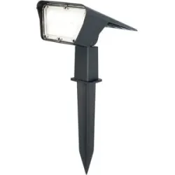 HOFTRONIC Odessa Solar Gartenstrahler mit Erdspieß - Inkl. Dämmerungsschalter - 6000K tageslichtweiß - 2 Lichtmodi - 300lm - 6-12 Stunden Brenndauer - Schwenkbar - IP65 wasserdicht - Solar Gartenstrahler