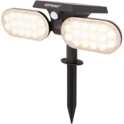 HOFTRONIC Pato - Solar Gartenstrahler - Bewegungssensor und Dämmerungsschalter - PIR - 3000K warmweiß - 2 Lichtmodi - 300 Lumen - 6-12 Stunden Brenndauer - IP65 wasserdicht