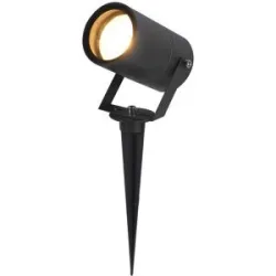 HOFTRONIC Spikey LED Gartenstrahler mit Erdspieß - GU10 4 Watt 345 Lumen - Dimmbar - Schwenkbar - 4000K neutralweiß - IP64 Wasserdicht - Schwarz