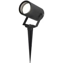 HOFTRONIC Spikey LED Gartenstrahler mit Erdspieß - GU10 4 Watt 345 Lumen - Dimmbar - Schwenkbar - 6500K tageslichtweiß - IP64 Wasserdicht - Schwarz - Erdspießstrahler - Außenstrahler