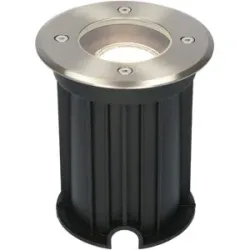 HOFTRONIC Maisy LED Bodeneinbaustrahler Rund - Dimmbar - GU10 - 6500K tageslichtweiß - 4W 345lm - Rund - Ø12cm - Gartenstrahler - Einfahrt - edelstahl - IP64 Wasserdicht